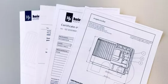 Prüfzertifikate, Material- spezifikationen